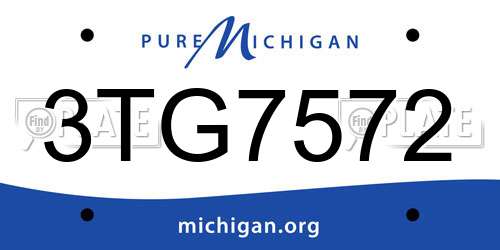 3TG7572 Michigan License Plate