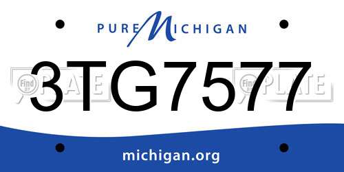 3TG7577 Michigan License Plate