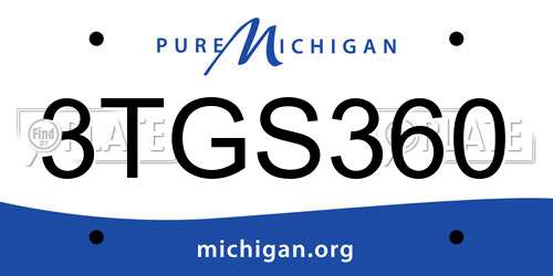3TGS360 Michigan License Plate