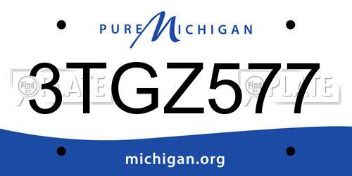 3TGZ577 Michigan License Plate