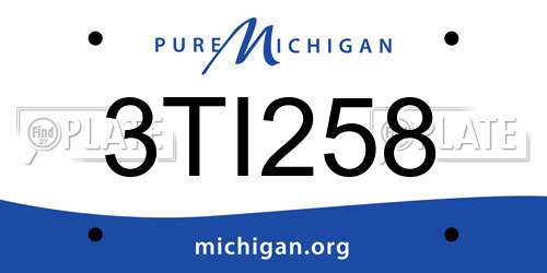 3TI258 Michigan License Plate