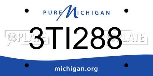 3TI288 Michigan License Plate