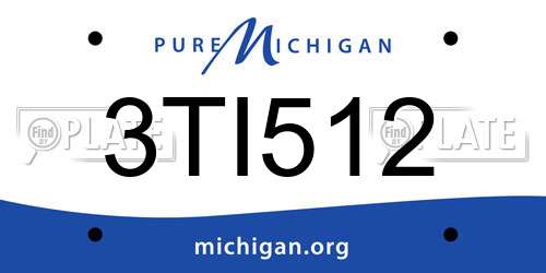 3TI512 Michigan License Plate