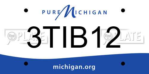 3TIB12 Michigan License Plate