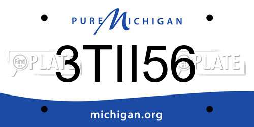 3TII56 Michigan License Plate