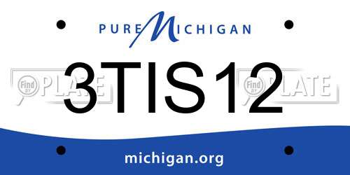 3TIS12 Michigan License Plate