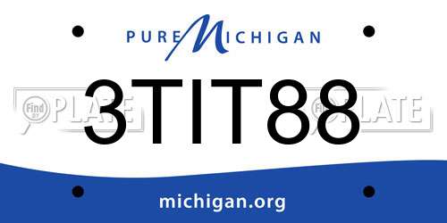 3TIT88 Michigan License Plate