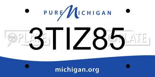 3TIZ85 Michigan License Plate
