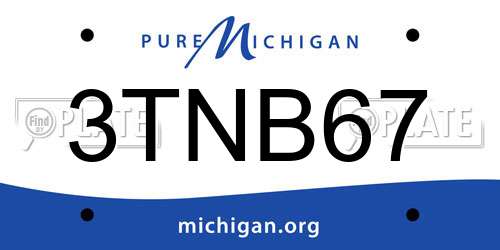 3TNB67 Michigan License Plate