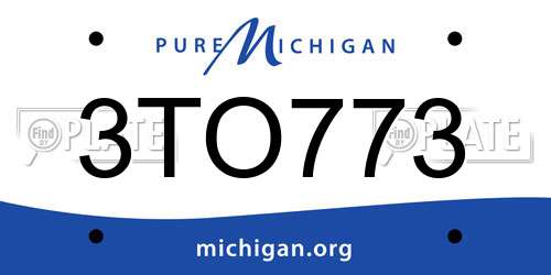 3TO773 Michigan License Plate