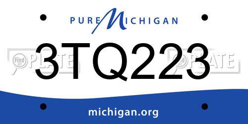 3TQ223 Michigan License Plate