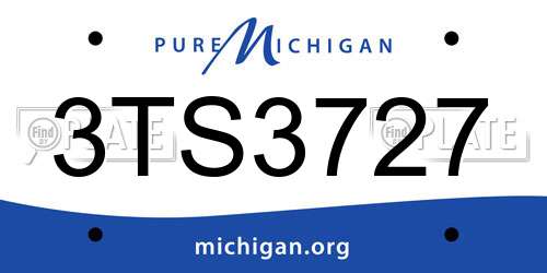 3TS3727 Michigan License Plate