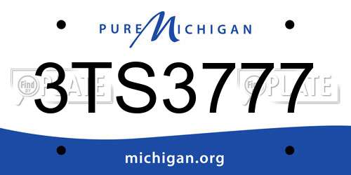 3TS3777 Michigan License Plate