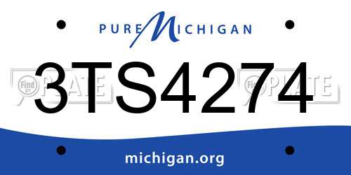 3TS4274 Michigan License Plate
