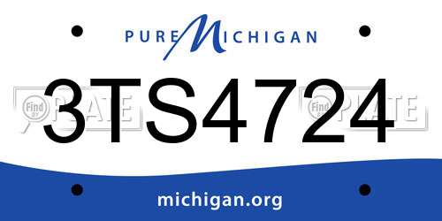 3TS4724 Michigan License Plate