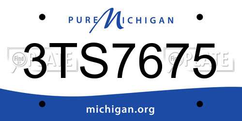 3TS7675 Michigan License Plate