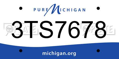 3TS7678 Michigan License Plate