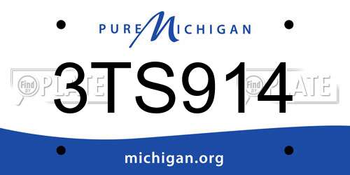 3TS914 Michigan License Plate