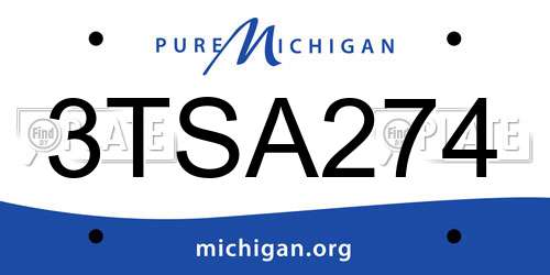 3TSA274 Michigan License Plate