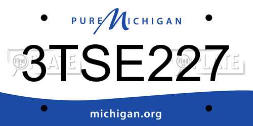 3TSE227 Michigan License Plate