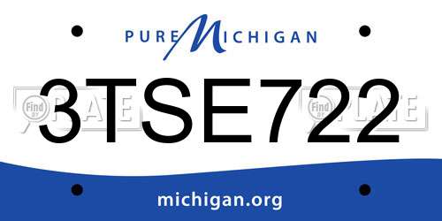 3TSE722 Michigan License Plate