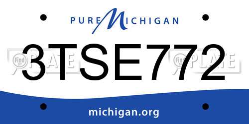 3TSE772 Michigan License Plate