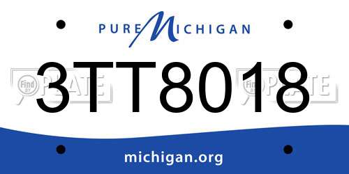 3TT8018 Michigan License Plate