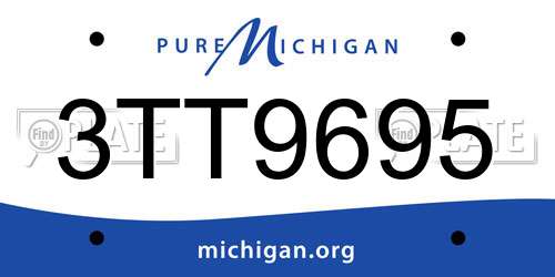 3TT9695 Michigan License Plate