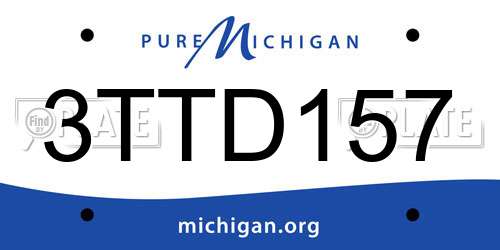 3TTD157 Michigan License Plate