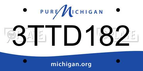 3TTD182 Michigan License Plate