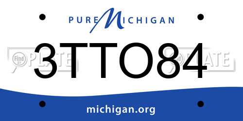 3TTO84 Michigan License Plate