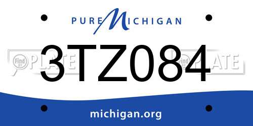 3TZ084 Michigan License Plate
