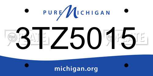 3TZ5015 Michigan License Plate