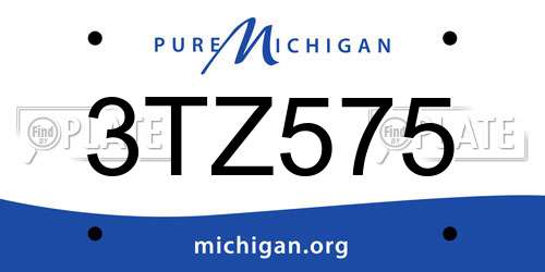 3TZ575 Michigan License Plate