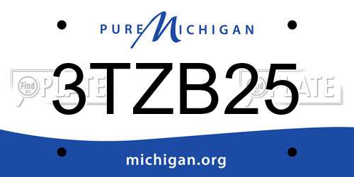 3TZB25 Michigan License Plate