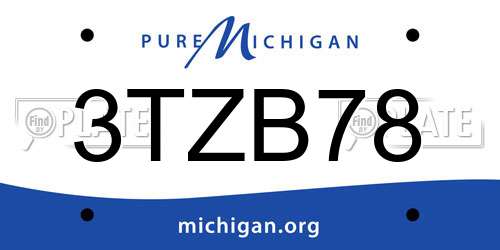 3TZB78 Michigan License Plate