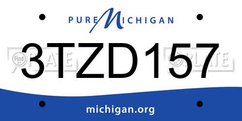 3TZD157 Michigan License Plate