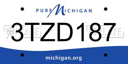 3TZD187 Michigan License Plate