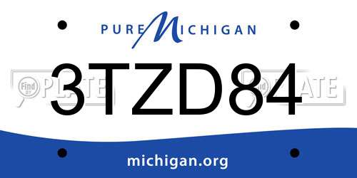 3TZD84 Michigan License Plate