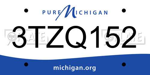 3TZQ152 Michigan License Plate