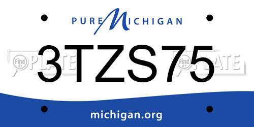 3TZS75 Michigan License Plate