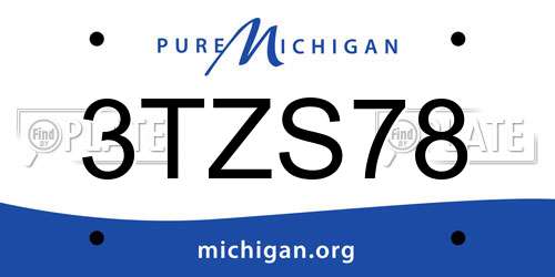 3TZS78 Michigan License Plate