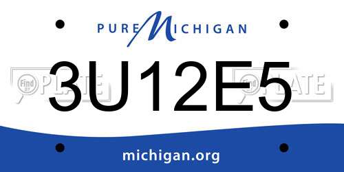 3U12E5 Michigan License Plate