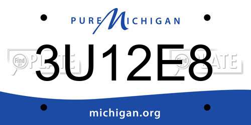 3U12E8 Michigan License Plate