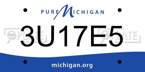 3U17E5 Michigan License Plate