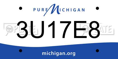 3U17E8 Michigan License Plate