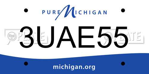 3UAE55 Michigan License Plate