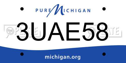 3UAE58 Michigan License Plate