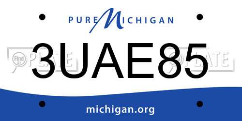 3UAE85 Michigan License Plate
