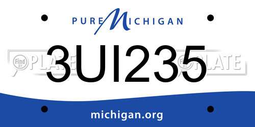 3UI235 Michigan License Plate